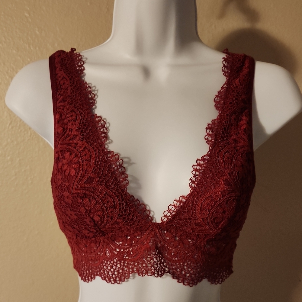 Victoria's Secret Deep Red Lace Bralette